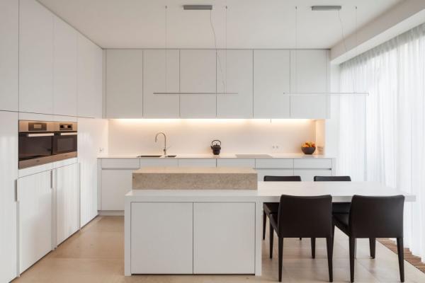 Bright kitchens in a modern Minimalism style
