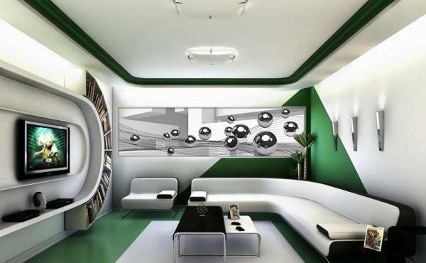 Hi-tech style in the interior of rooms