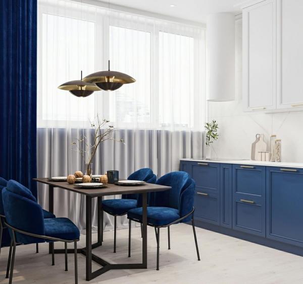 Kitchen in blue colors