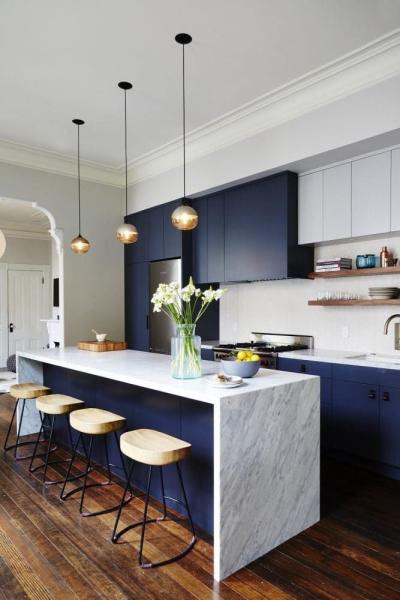 Kitchen in blue: a combination of colors