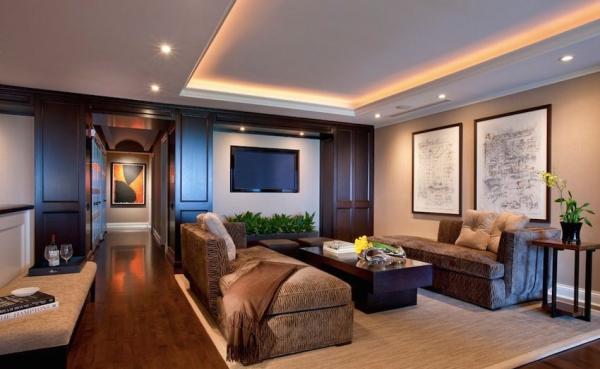 perfect combination of diffuse and spot lighting of the living room