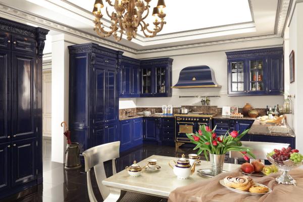 dark blue kitchen
