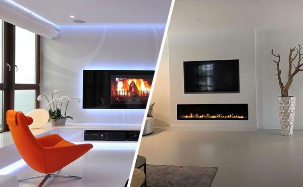 Hi-tech style in the interior of living room